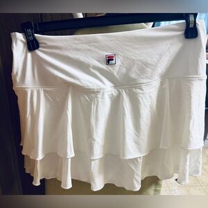 Fila Women's White Ruffled Mini Skirt